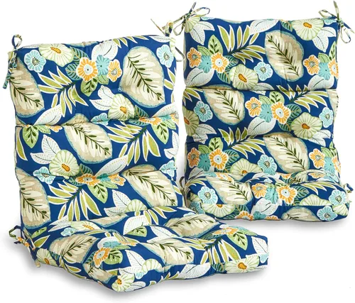 Miniatura 9 de South Pine Porch Cojín para silla de respaldo alto al aire libre (juego de 2), Aloha Black Floral