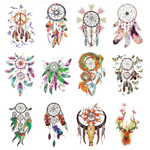 Miniatura 8 de 12 hojas de tatuajes falsos en el pecho, brazo, hombro, tatuajes, arte corporal, mangas de 5.9 x 8.3 pulgadas, tatuajes temporales impermeables