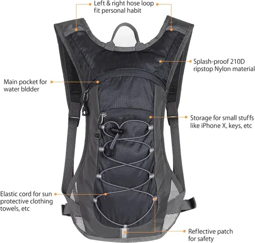 Miniatura 2 de Unigear Hydration Pack Backpack with 70 oz 2L Water Bladder for Running, Hiking, Cycling, Climbing, Camping, Biking