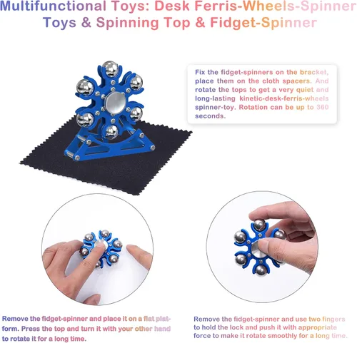 Miniatura 3 de Juguetes de escritorio-Fidget-Toys Norias-Fidget-Spinner: Spinner cinético de metal 4 minutos, juguete EDC, gadgets geniales para la escuela