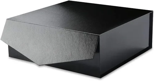 Caja de regalo con tapa para el día del padre, 9 x 9 x 3.4 pulgadas, caja de propuesta de padrino de boda negra con cierre magnético para todas las