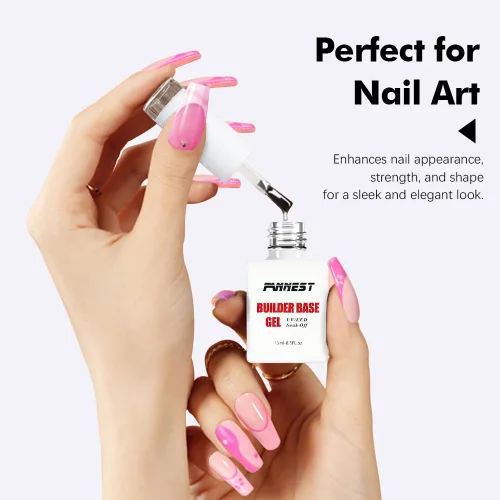 Miniatura 5 de Kit de Gel Constructor Gel Base de Goma Esmalte de Uñas, 15ml*2pcs (0.51 fl oz x 2 piezas) Para Engrosamiento de Uñas, Extensión de Fortalecimiento