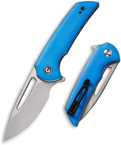 Miniatura 10 de CIVIVI Odium - Cuchillo plegable pequeño – Hoja D2 negra lavada a la piedra de 2.65 pulgadas, mango G10, pivote de rodamientos de bolas, cuchillo