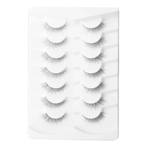 Miniatura 18 de Pestañas de ojo de gato, pestañas postizas de aspecto natural wispy, pestañas de banda transparente con aspecto de extensión de ojo de zorro