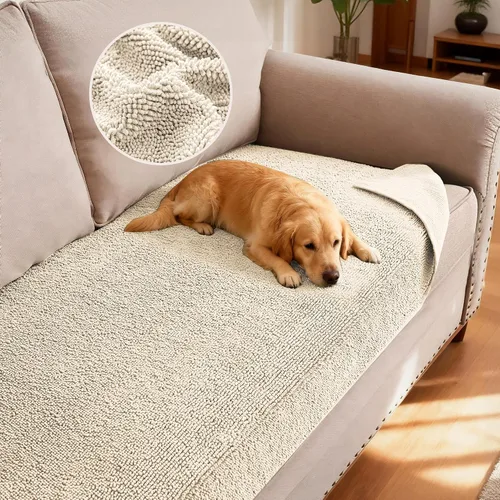 Miniatura 19 de H.VERSAILTEX Funda Antideslizante para Sofá de Mascotas Protector de Cama de Perro de Chenilla Funda de Sofá Gruesa y Suave Apta para Mascotas