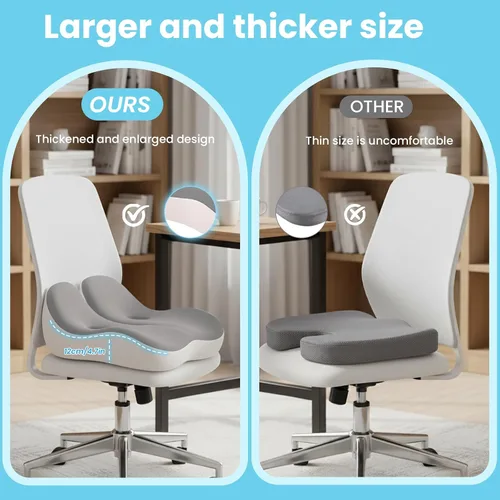Miniatura 6 de Cojín de Asiento OVRST, Cojín de Memoria para Silla de Oficina, Diseño Ergonómico, Alivio de Ciática y Dolor por Sentarse a Largo Plazo, Adecuado