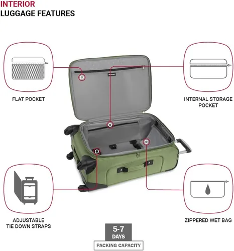 Miniatura 163 de SwissGear - Equipaje suave expandible Sion con ruedas, Negro