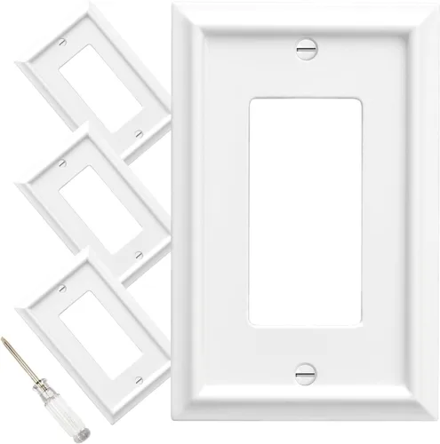 Miniatura 18 de Cubiertas para Tomacorrientes Dúplex de Pared, Cubierta Clásica para Interruptor de Luz Blanco – Placa de Cubierta de Tomacorriente Eléctrico