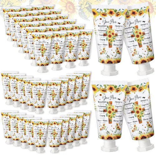Miniatura 12 de Paquete de 50 Lociones Cristianas para Manos a Granel Regalos para Mujeres Rellenos de Calcetines de Navidad Regalos Bíblicos Mini Loción de Manos