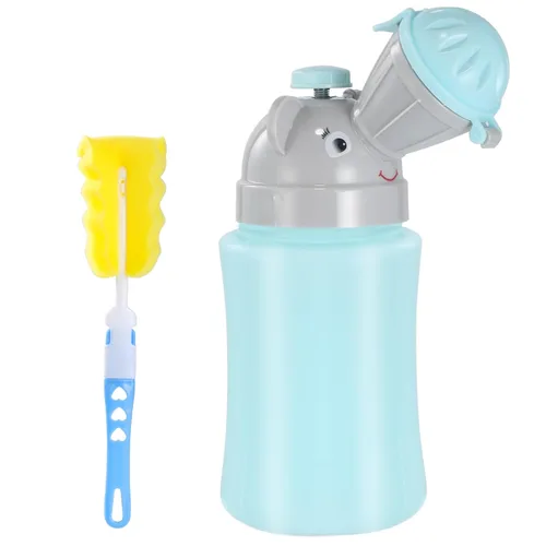 ONEDONE Orinario portátil para niños, botella de orina de 17 onzas con cepillo limpio, orinal de viaje para niños, taza de orina para niños, inodoro