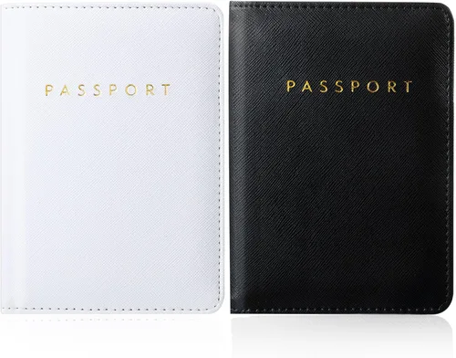 Miniatura 11 de 2 piezas de funda de pasaporte para viaje, impermeable, de cuero, cartera, libro de viaje, artículos esenciales para crucero para mujeres y hombres