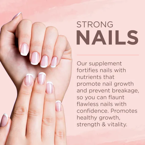 Miniatura 9 de Vitaminas para la piel y las uñas – 5000 mcg de biotina con vitamina C, E, colágeno, ácido hialurónico, argán y aceite de coco – Delicioso