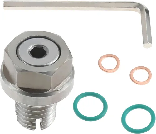 Miniatura 11 de Tapón magnético de drenaje de aceite de acero inoxidable M12 x 1.5, bandeja del motor con arandela de cobre e imán de neodimio, compatible