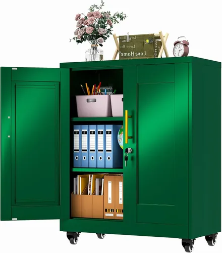 Miniatura 17 de Gabinete de casillero de almacenamiento de 62.2 cm de alto de metal con cerradura - Gabinete pequeño con cerradura para empleados, casillero