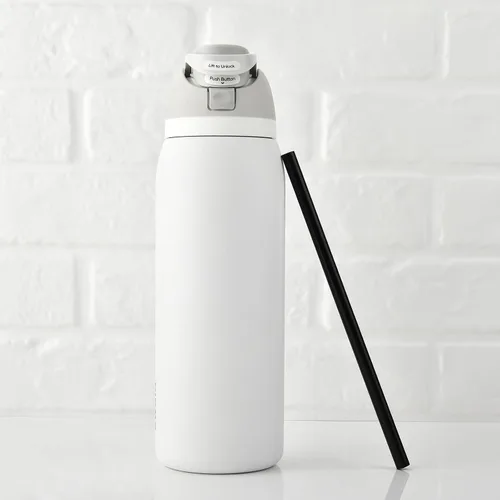 Miniatura 7 de ALINK Pajitas de repuesto para botella de agua aislada Owala FreeSip de 32 onzas y 24 onzas, paquete de 6 popotes de plástico negro reutilizables