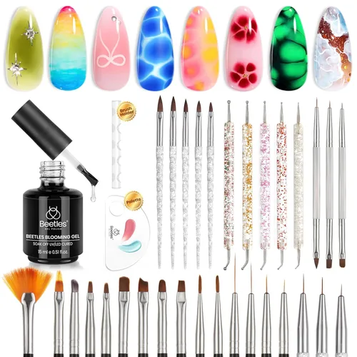 Miniatura 11 de Beetles - Lápiz de punteado para uñas 4 en 1, herramientas de arte para manicura en diseño esférico con marcaje de tamaño y cabeza de presión, 0-7