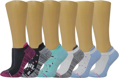 Miniatura 10 de Dr. Motion 6 pares de calcetines de compresión transpirables acolchados de corte bajo para mujer