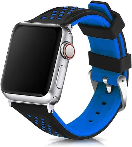 Compatible con correas de Apple Watch de 1.614 in/1.575 in/1.496 in 1.929 in/1.772 in/1.732 in/1.654 in, correa de silicona de repuesto para iWatch