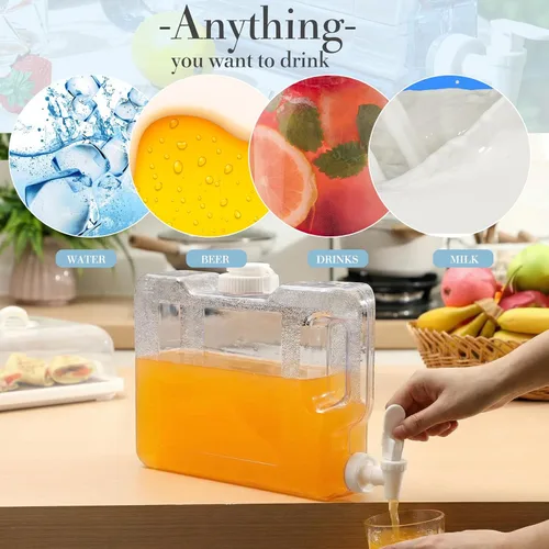 Miniatura 4 de Funnymoom 6 dispensadores de bebidas para refrigerador, refrigerador, botella dispensadora de agua reutilizable de plástico con espita para fiestas