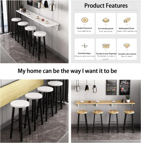 Miniatura 3 de Mesa larga estrecha colgante para el hogar, mesa de comedor para colgar en la pared, pared de cocina plegable, escritorio plegable colgante, tienda