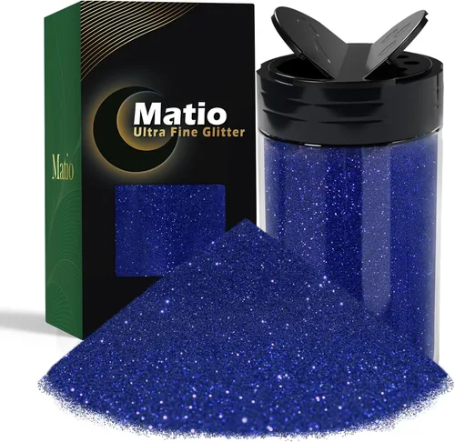 Miniatura 25 de Matio Polvo iridiscente de purpurina ultra fina, 7.76 onzas/7.76 oz verde esmeralda para manualidades, copos de lentejuelas metálicas de 1/128