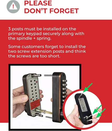 Miniatura 3 de Cerradura de puerta mecánica sin llave, combinación con doble teclado, no necesita batería ni electricidad. Bronce frotado con aceite