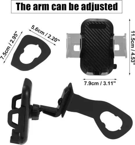 Miniatura 4 de X AUTOHAUX Soporte de teléfono multifuncional de 360 grados, soporte de radio, perno en soporte organizador de soporte para Jeep Wrangler JK JKU