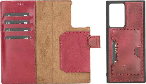 Miniatura 20 de Venito Florence - Funda de piel compatible con Samsung Galaxy S9, extra segura con bloqueo RFID, cartera desmontable para teléfono (gris decolorado)