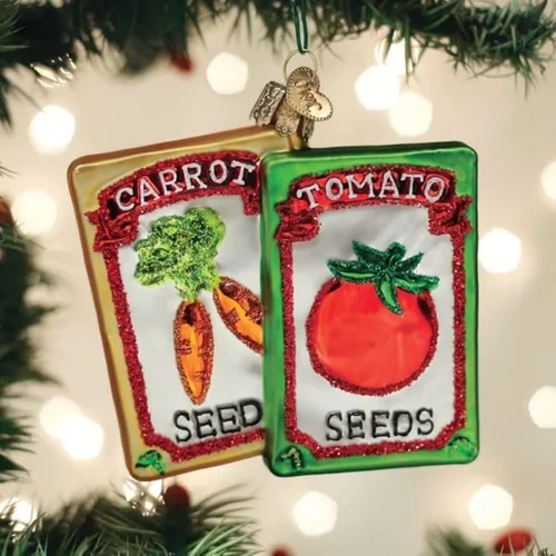 Miniatura 2 de Old World Christmas - Adorno de semillas de jardín con diseño de paleta, de vidrio soplado para árbol de Navidad, decoración festiva hecha a mano