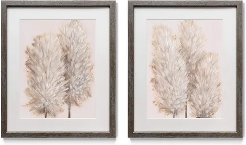 Miniatura 8 de Arte floral para pared, marco rústico de plata envejecida, juego de decoración de pared de 2 piezas: plumeria, caléndula, flores silvestres, Black