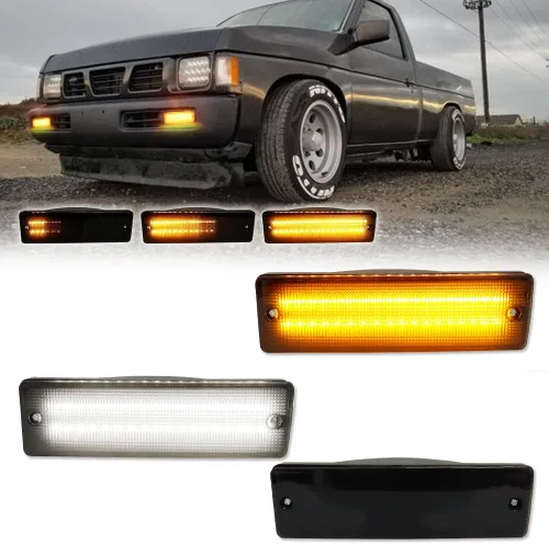 Para 1988-1997 Nissan Hardbody Pickup, 1988-1995 Nissan Pathfinder parachoques delantero señal de giro DRL luz diurna lente ahumada lámpara LED