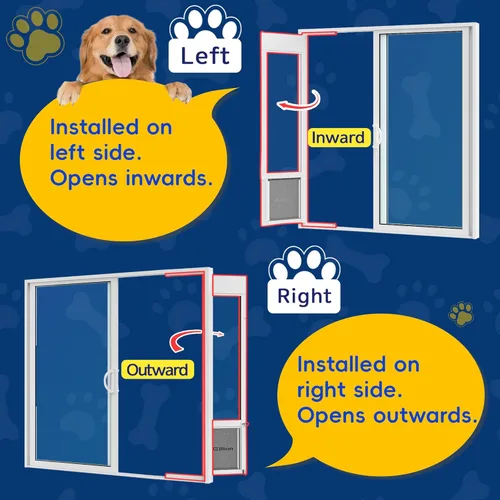 Miniatura 4 de Puerta grande para perros para puerta de vidrio deslizable, puerta para mascotas que se puede abrir para puertas de vidrio deslizables, todo