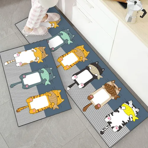 Juego de alfombras de cocina antideslizantes, juego de alfombras y alfombras de cocina, con respaldo de goma, duradero, lavable a máquina, 16 x 47