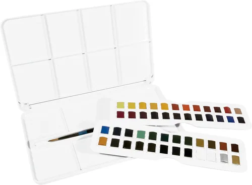 Miniatura 4 de Daler Rowney Daler-Rowney Aquafine - Juego de estudio de acuarela de 48 piezas - Juego de pintura de acuarela para papel de acuarela y más - Juego