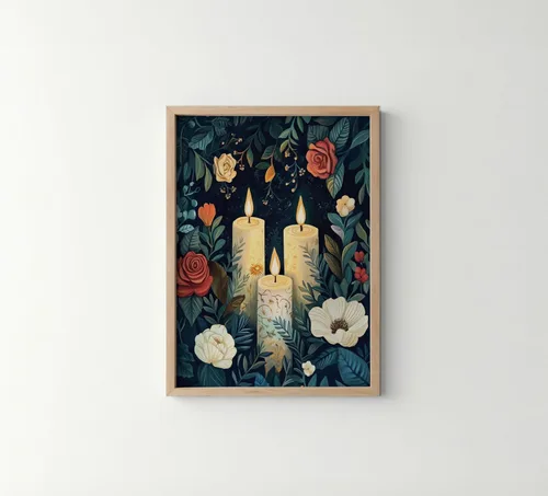 Miniatura 42 de Póster de Arte de Luna Llena, Estilo William Morris Retro de Mediados de Siglo Botánico Victoriano Academia Oscura Decoración Gótica Galería 10a