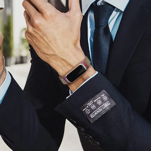 Miniatura 7 de Amzpas Correa de metal compatible con bandas Fitbit Luxe para mujeres y hombres, correa de repuesto de malla de acero inoxidable para Fitbit