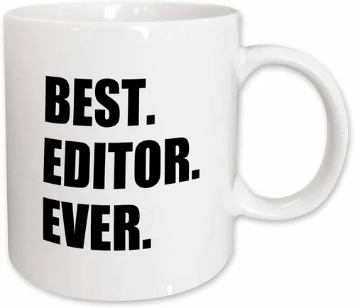 Miniatura 9 de 3dRose mug_179777_4 Best Editor Ever - divertido regalo de orgullo de trabajo para el mejor trabajo de edición del mundo, taza negra de dos tonos