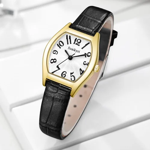 Miniatura 4 de Reloj Szaikyri en Forma de Barril para Mujeres con Números Árabes Fáciles de Leer, Reloj de Vestir para Damas