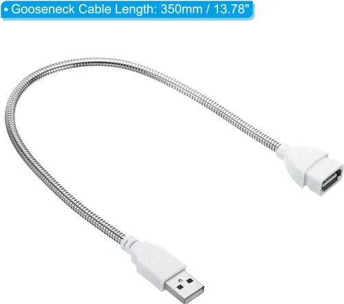 Miniatura 2 de PATIKIL Luces nocturnas USB, 6 piezas de 1 W, 3 cuentas de lámpara LED con 13.8 in macho a hembra, cables flexibles de cuello de cisne