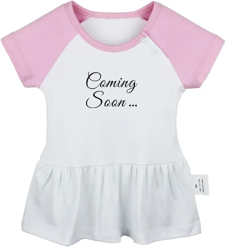 Miniatura 4 de Pack of 2, Coming Soon & Oh Baby Pregnancy Announcement Dresses, Newborn Infant Baby Girls Princess Dress, Cute Ruffle