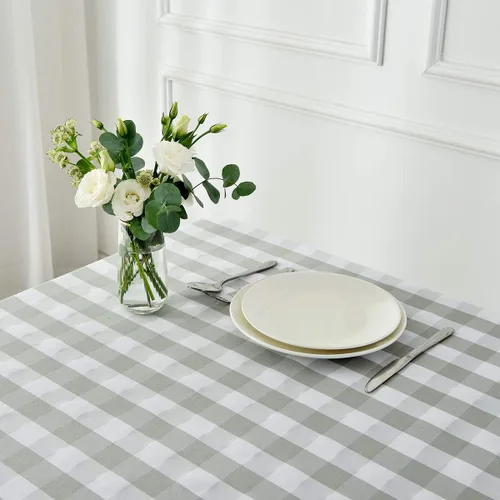Miniatura 2 de maxmill - Mantel cuadrado a cuadros resistente a las manchas, impermeable y resistente a las arrugas, lavable, de peso pesado y suave, de gingham