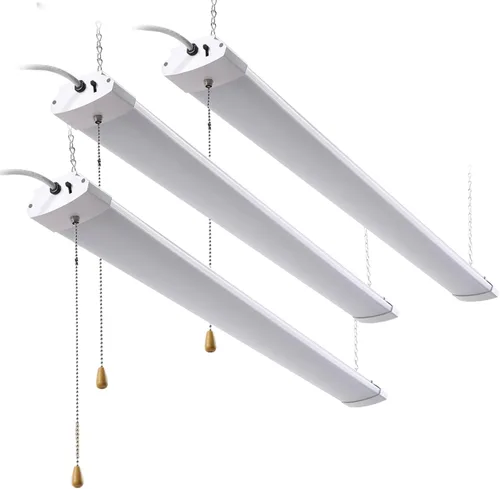 Miniatura 8 de Paquete de 1 luz LED de tienda de 4 pies, 48 W, luz LED enlazable de tienda para garaje, 3000 K, 4000 K y 5000 K, lámpara de techo integrada