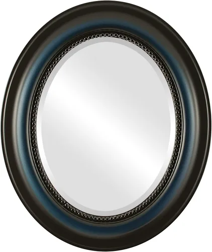 Miniatura 24 de OVALCREST Espejo de pared ovalado biselado para decoración del hogar, estilo patrimonial, espray plateado, dimensiones exteriores de 25 x 29 pulgadas