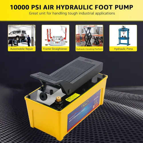 Miniatura 2 de BESTOOL Bomba hidráulica de aire, depósito de 10,000 PSI de 1/2 galones, salida de aceite NPT de 3/8 pulgadas, tubo de 2 x 6.5 pies, bomba