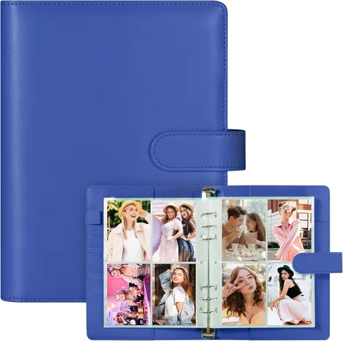 Miniatura 13 de Carpeta para tarjetas fotográficas A5 Kpop con 30 páginas de tarjetas de 4 bolsillos, Carpeta A5 de 6 anillos álbum coleccionador de tarjetas