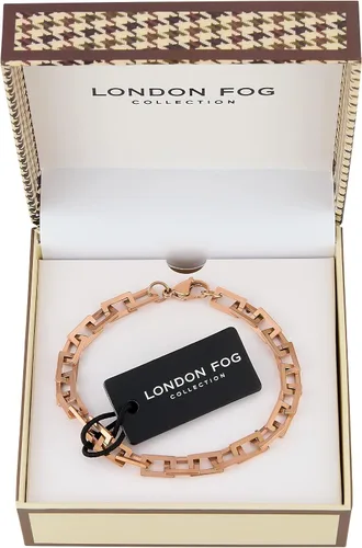 Miniatura 6 de LONDON FOG Pulsera unisex de oro cuadrado de 8 pulgadas (LF10021)