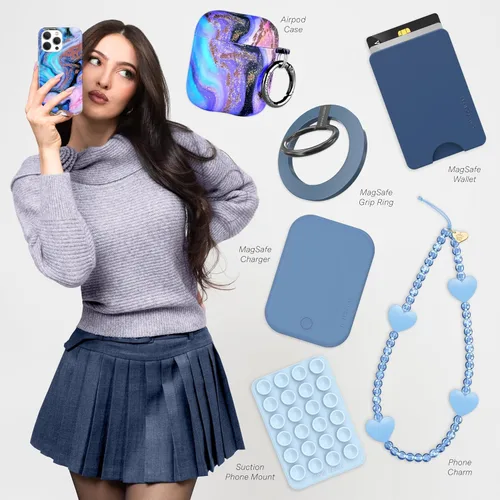 Miniatura 2 de VELVET CAVIAR Funda para iPhone 15 Pro, compatible con MagSafe, probada en caídas de 10 pies, con purpurina Galaxy Purpurina (Galaxy glitter)