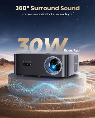 Miniatura 7 de 【1200 ANSI/Google TV/Compatible con 4K】Proyector inteligente con WiFi y Bluetooth, proyectores de películas para exteriores y hogar con control