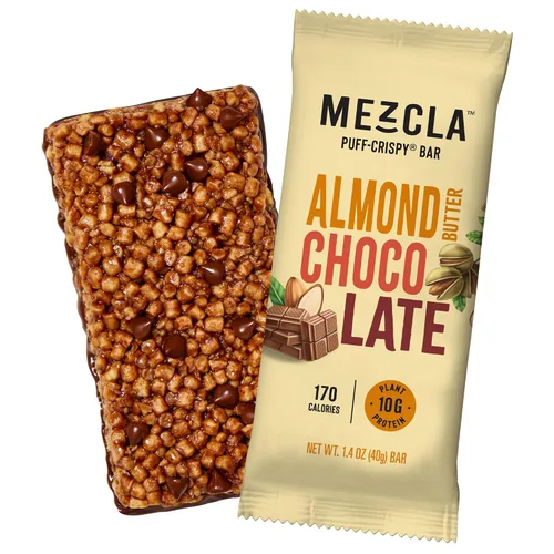 Barras de proteína crujientes Mezcla, barras de proteína veganas y sin gluten, 10g de proteína, alternativa a los bocados de arroz crujientes,
