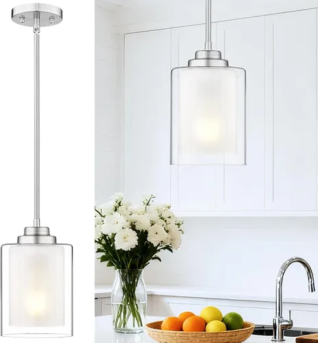 Miniatura 36 de TENGXIN Lámpara Colgante Moderna para Isla de Cocina, Accesorio de Lámpara de Techo Colgante de Oro Cepillado, Iluminación Colgante de Estilo Granja